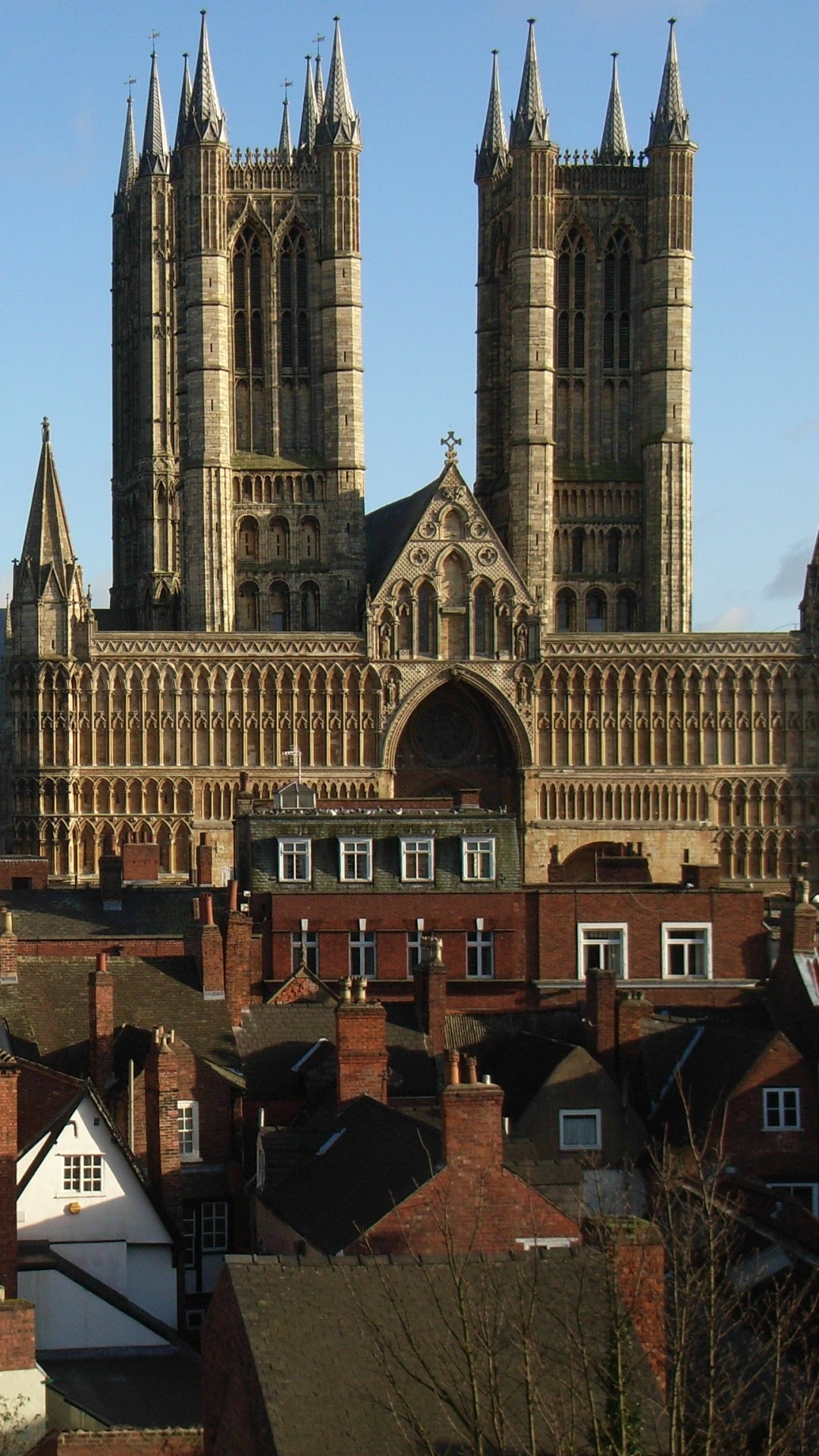 Обои Собор Линкольна, собор, средневековая архитектура, шпиль, готическая архитектура в разрешении 1080x1920