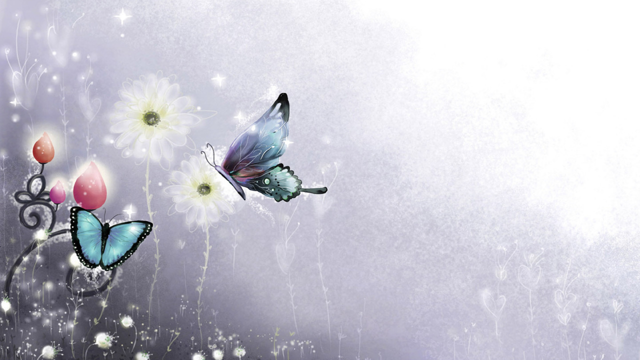 Обои бабочка, мотыльки и бабочки, растение, графический дизайн, иллюстрация в разрешении 1280x720