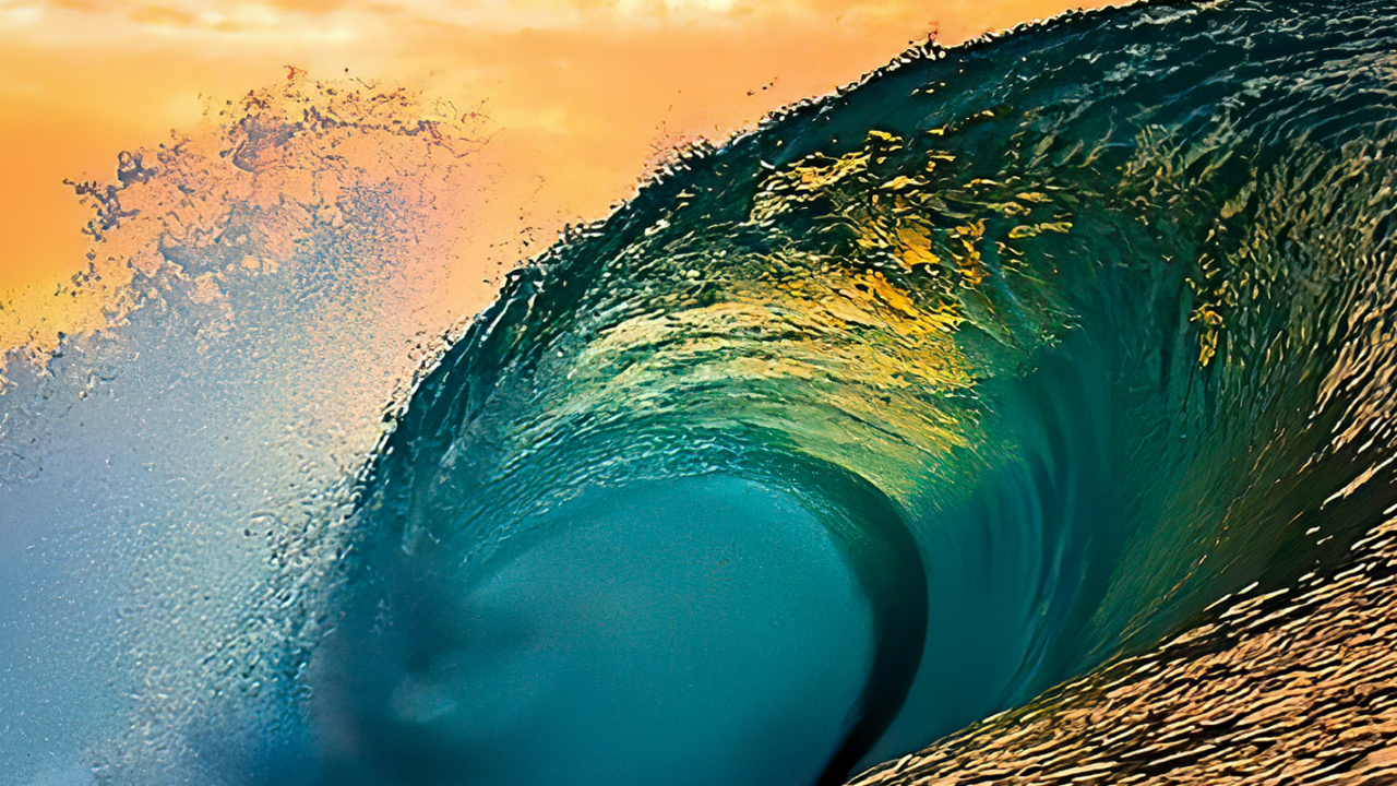 Обои волна, вода, атмосфера, гидроресурсы, дневное время в разрешении 1280x720