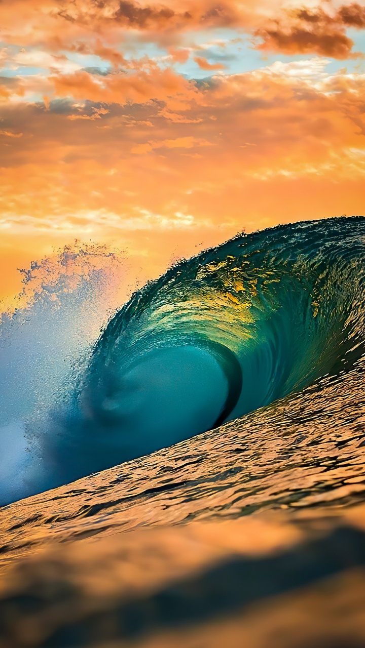 Обои волна, вода, атмосфера, гидроресурсы, дневное время в разрешении 720x1280