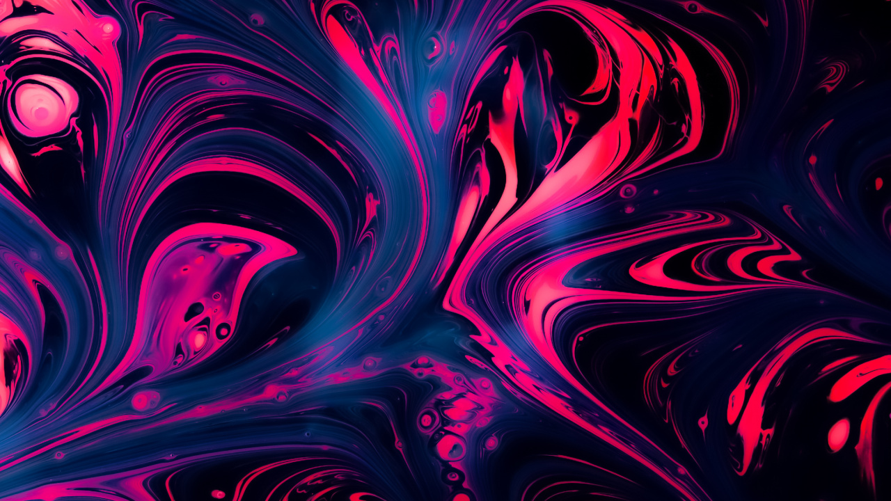 Обои красный и черный гидродип, печать с переносом воды, вода, пурпур, арт в разрешении 1280x720