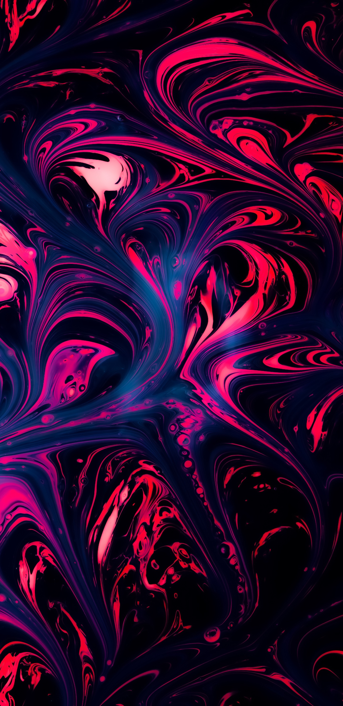 Обои красный и черный гидродип, печать с переносом воды, вода, пурпур, арт в разрешении 1440x2960