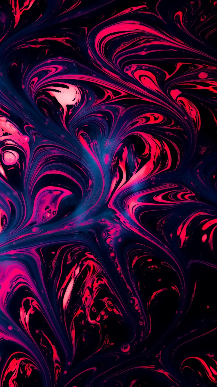 Обои красный и черный гидродип, печать с переносом воды, вода, пурпур, арт в разрешении 720x1280