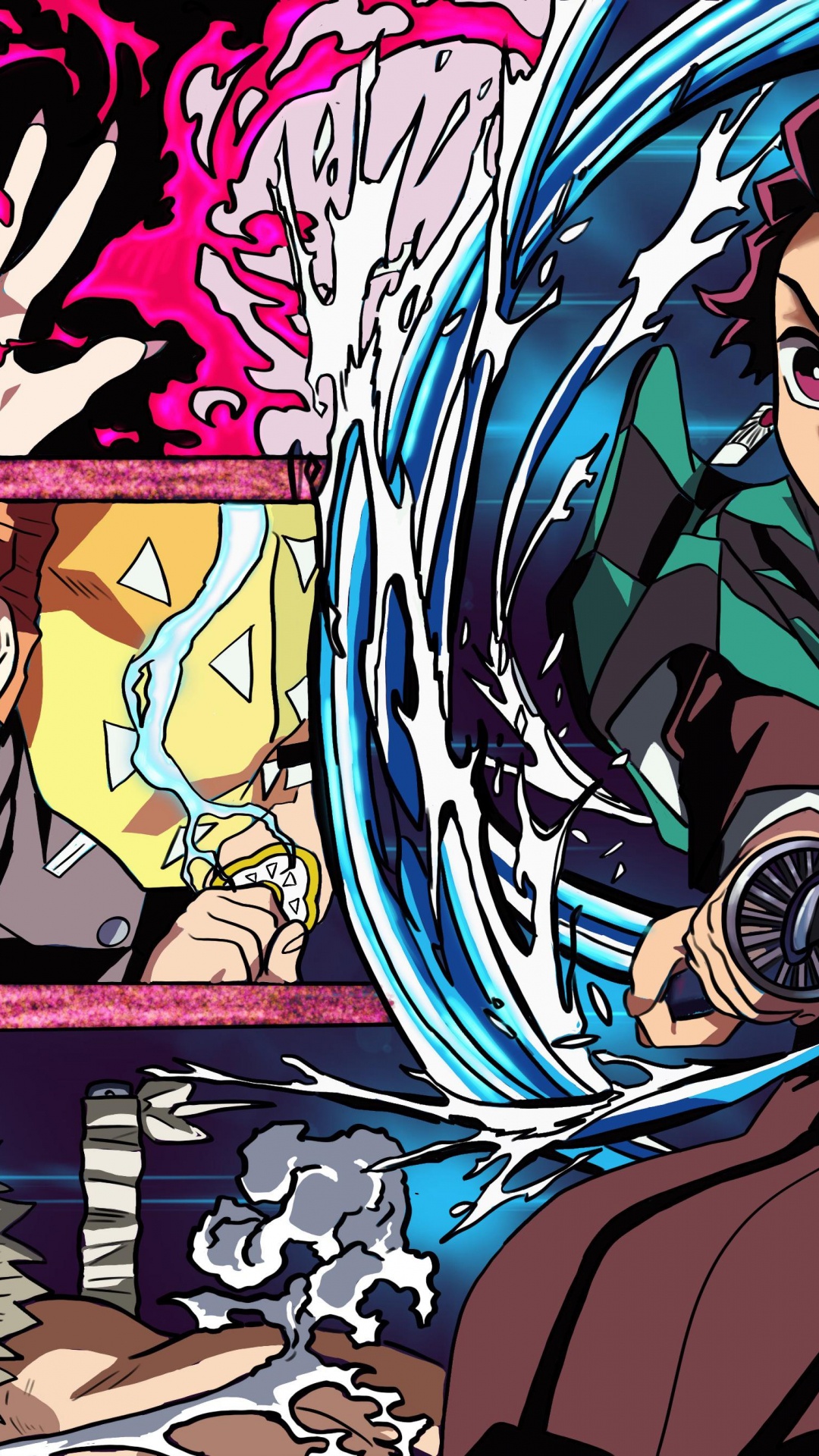 Обои аниме, Камадо Танджиро, Танджиро Камадо, Незуко Камадо, это не моет в разрешении 1080x1920