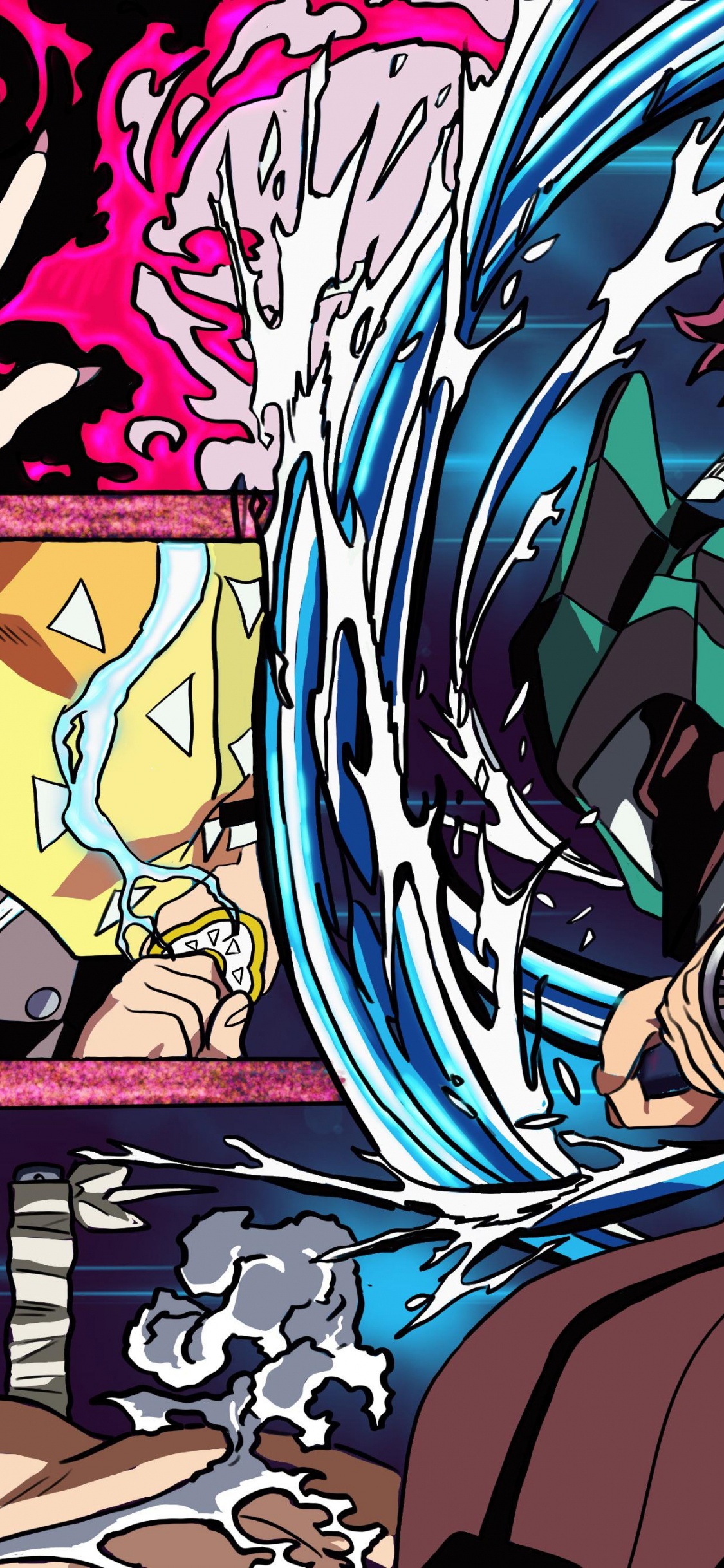 Обои аниме, Камадо Танджиро, Танджиро Камадо, Незуко Камадо, это не моет в разрешении 1125x2436