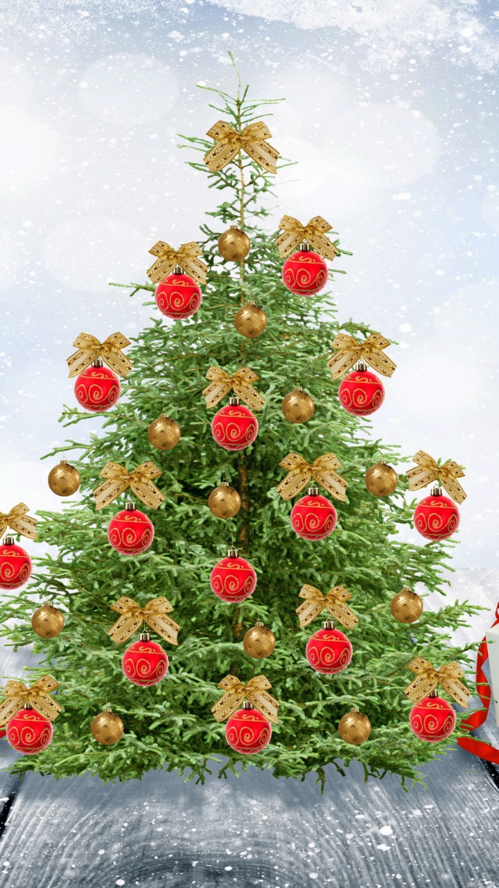 Обои Новый год, Рождественский день, Санта-Клаус, елка, Рождественские украшения в разрешении 720x1280