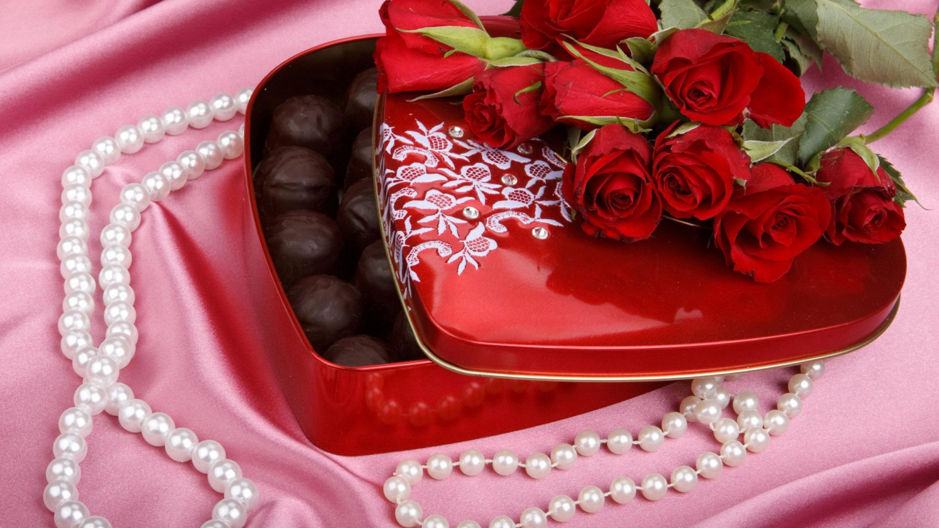 Обои Роза, День Святого Валентина, сердце, любовь, семья Роуз в разрешении 1366x768