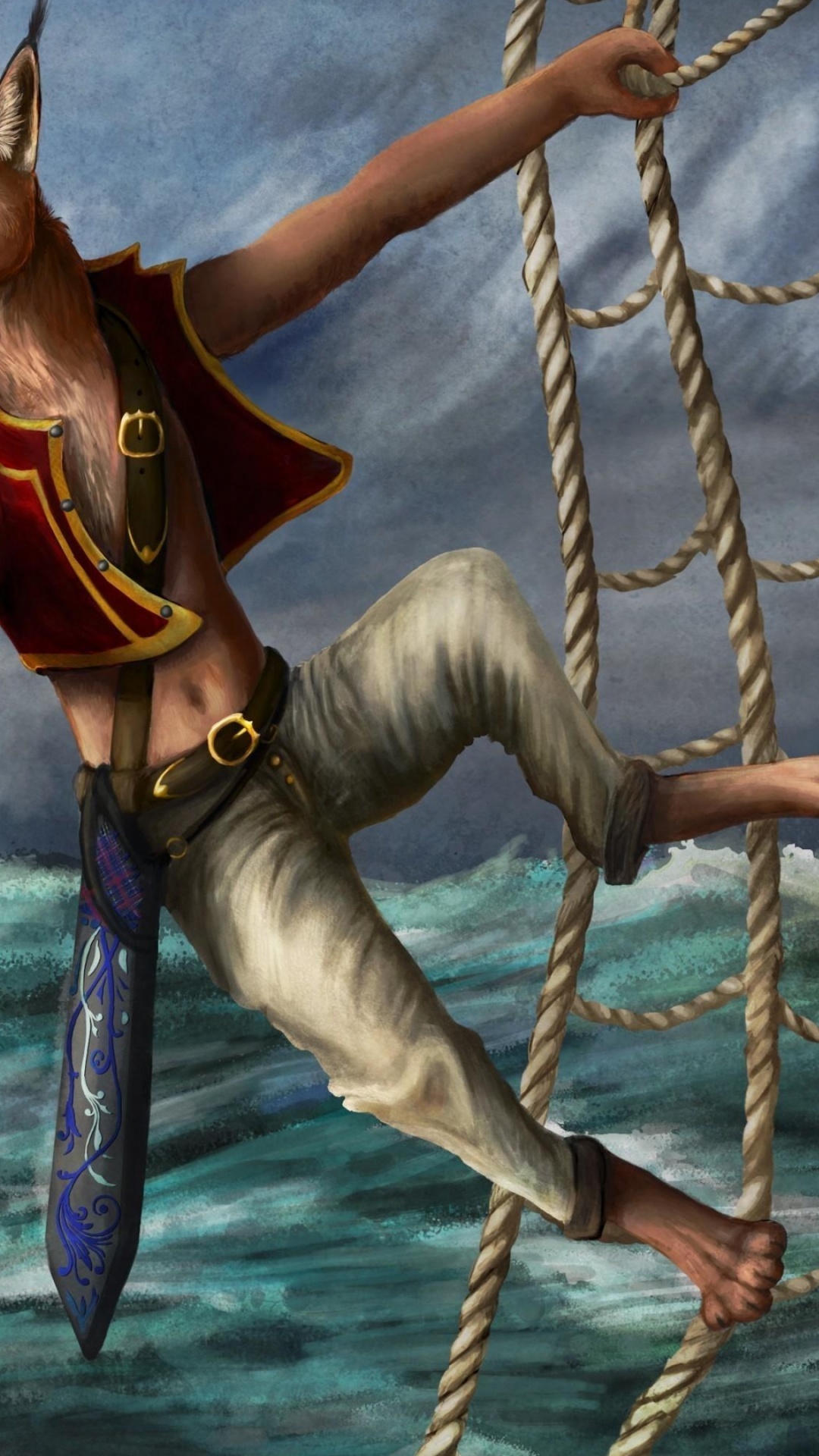 Обои мифология, иллюстрация, мифическое существо, cg работы, вода в разрешении 1080x1920