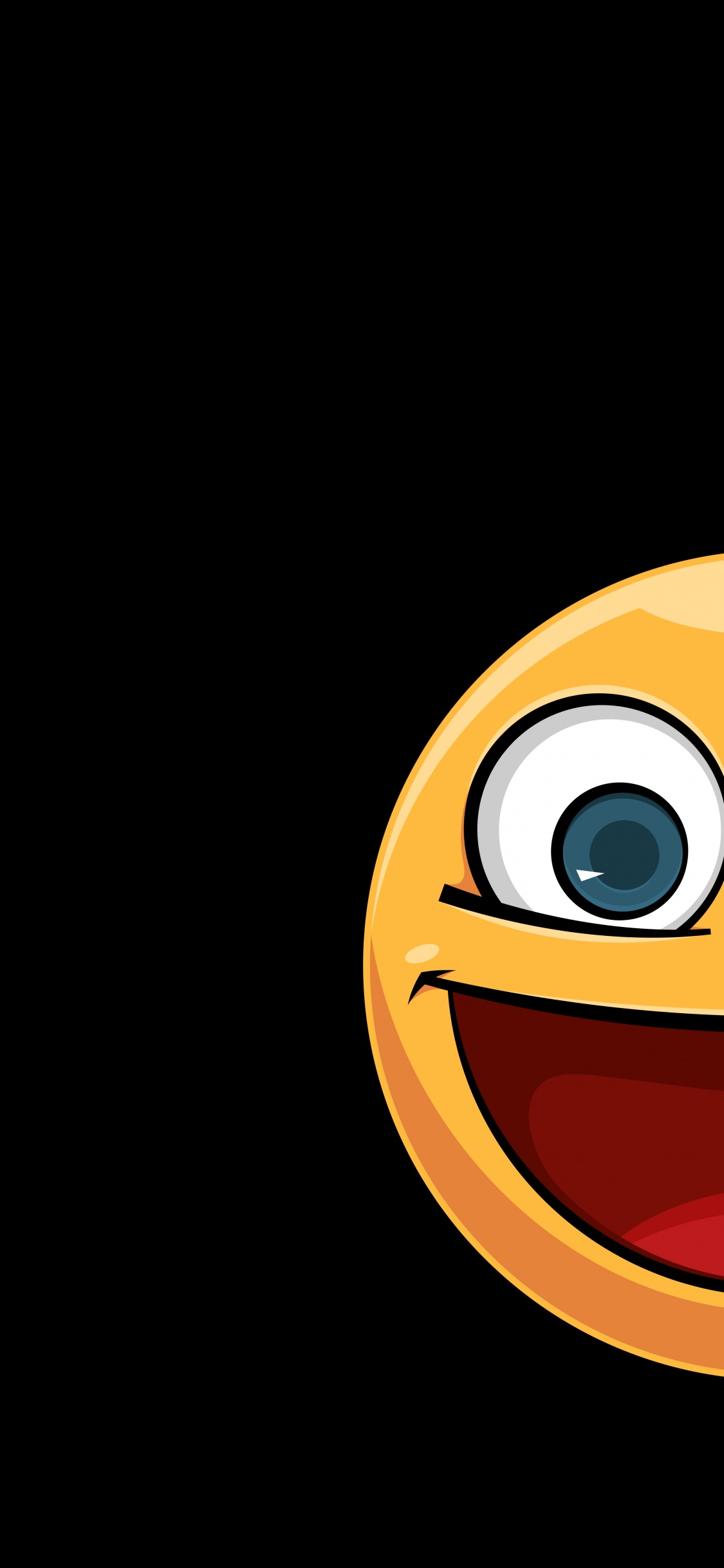 Обои Апельсин, глаз, жест, Счастлив, арт в разрешении 1125x2436