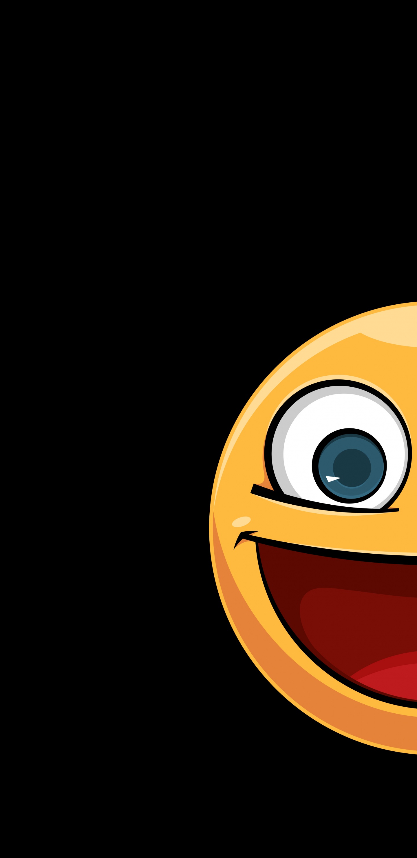 Обои Апельсин, глаз, жест, Счастлив, арт в разрешении 1440x2960