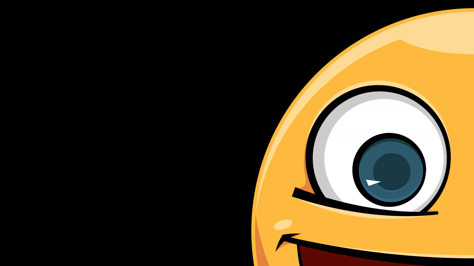 Обои Апельсин, глаз, жест, Счастлив, арт в разрешении 1920x1080