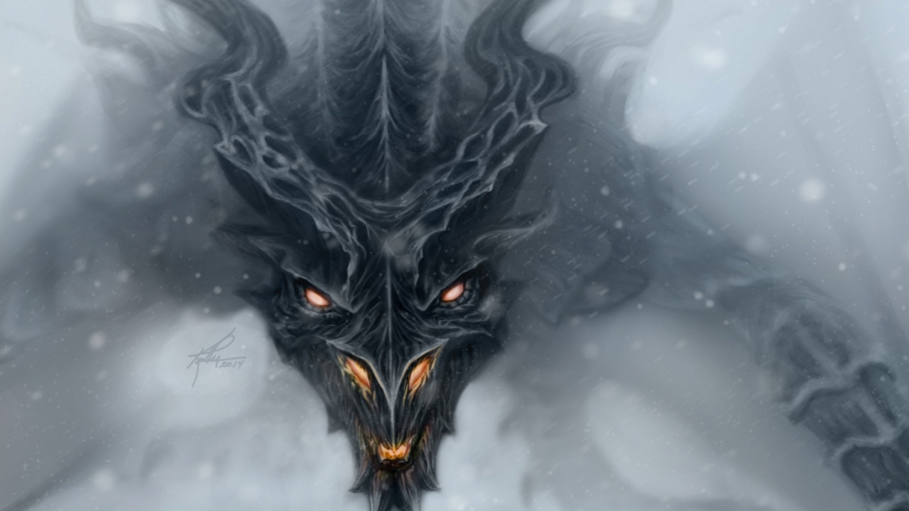 Обои дракон, мифическое существо, вымышленный персонаж, крыло, cg работы в разрешении 1280x720