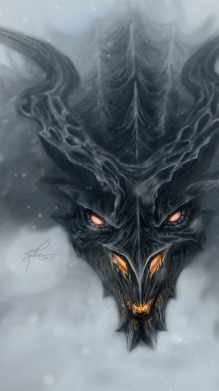 Обои дракон, мифическое существо, вымышленный персонаж, крыло, cg работы в разрешении 750x1334