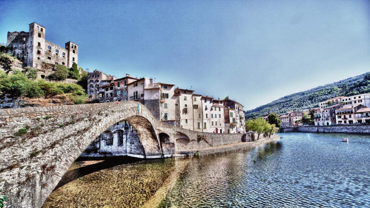 Обои Дольчеаккуа, Априкале, арочный мостик, мост, реки в разрешении 1280x720