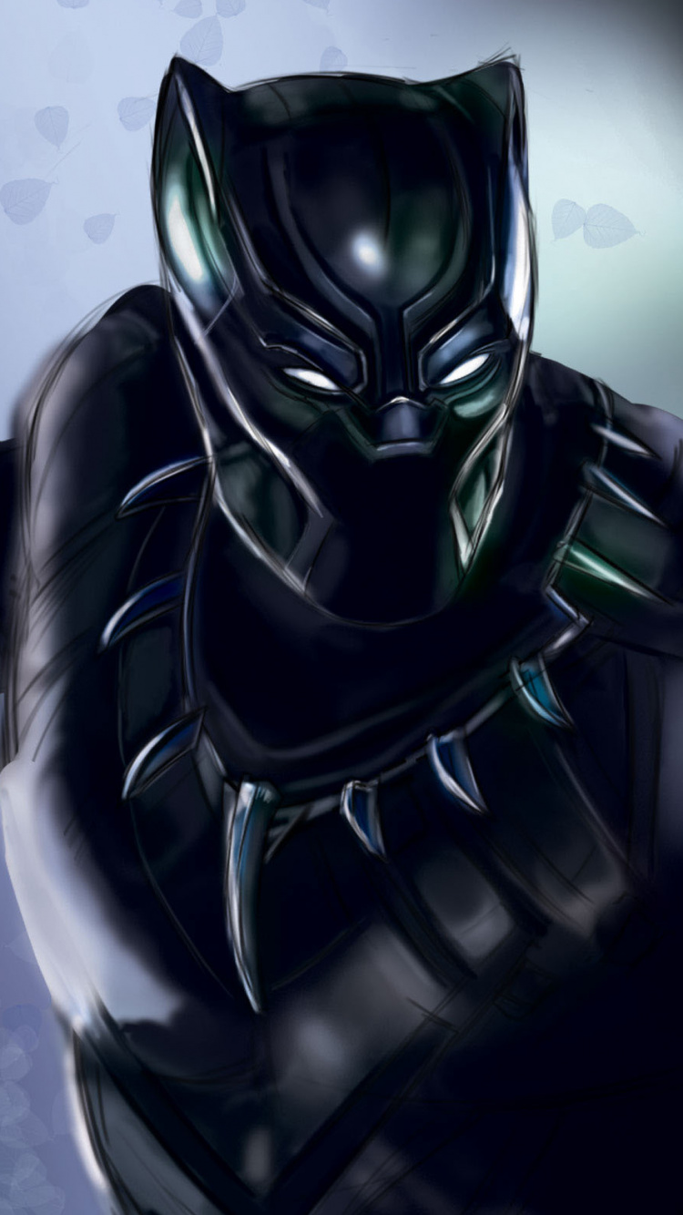 Обои Черная пантера, Ваканда, супергерой, Бэтмен, суперзлодей в разрешении 750x1334