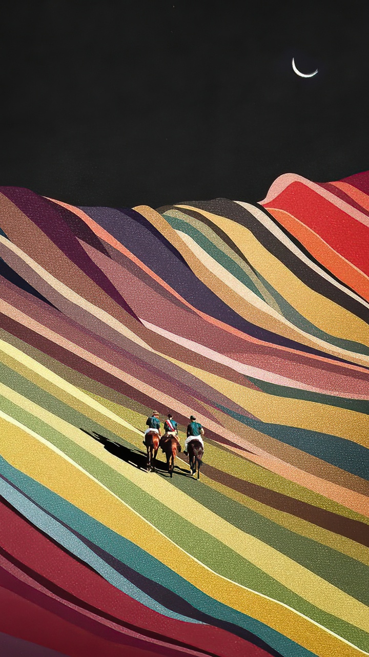 Обои бизнес, луна, линия, пейзаж, полутона и оттенки в разрешении 720x1280