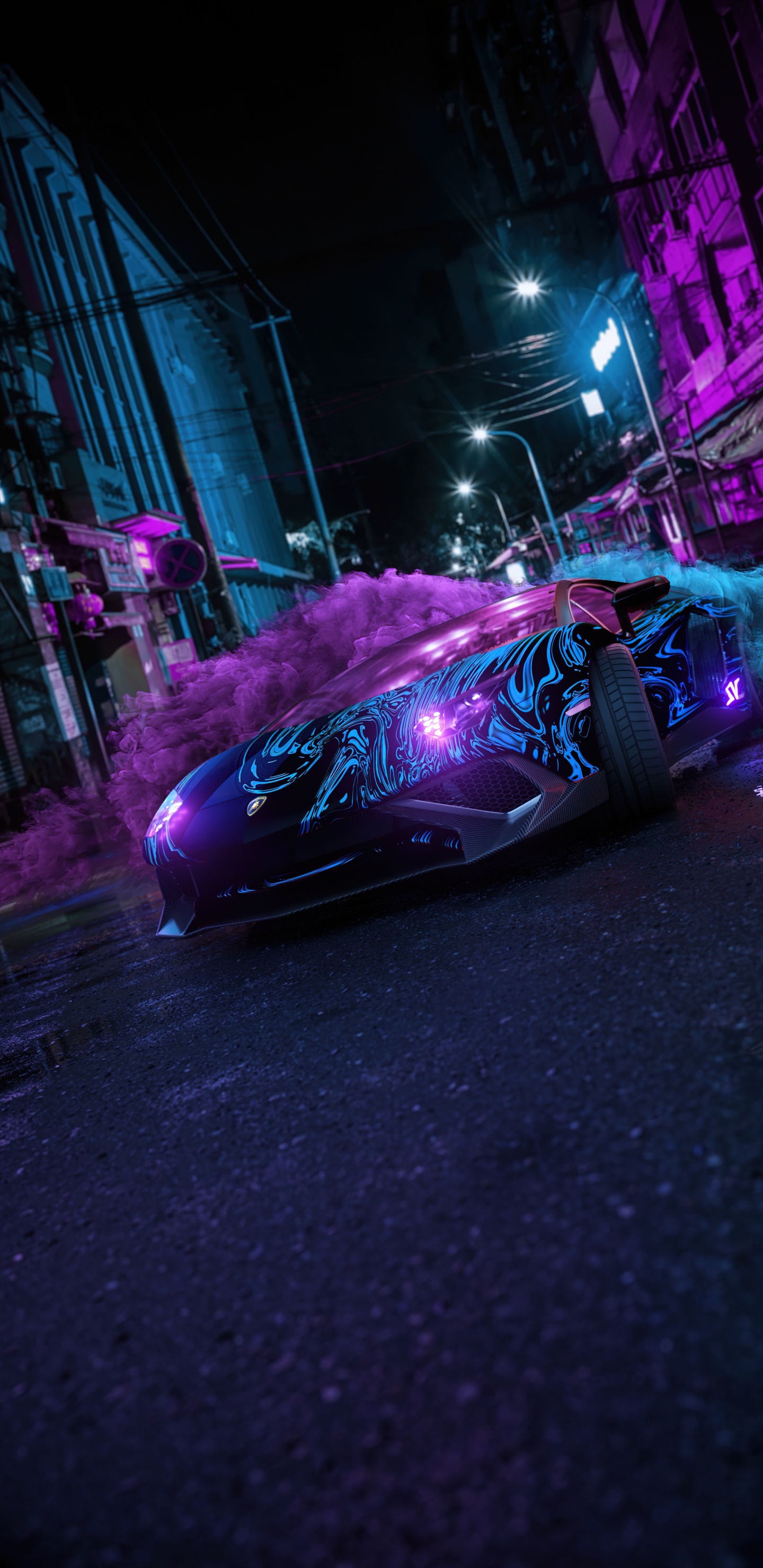 Обои андроид, яблоко, шина, колесо, автомобильное освещение в разрешении 1440x2960