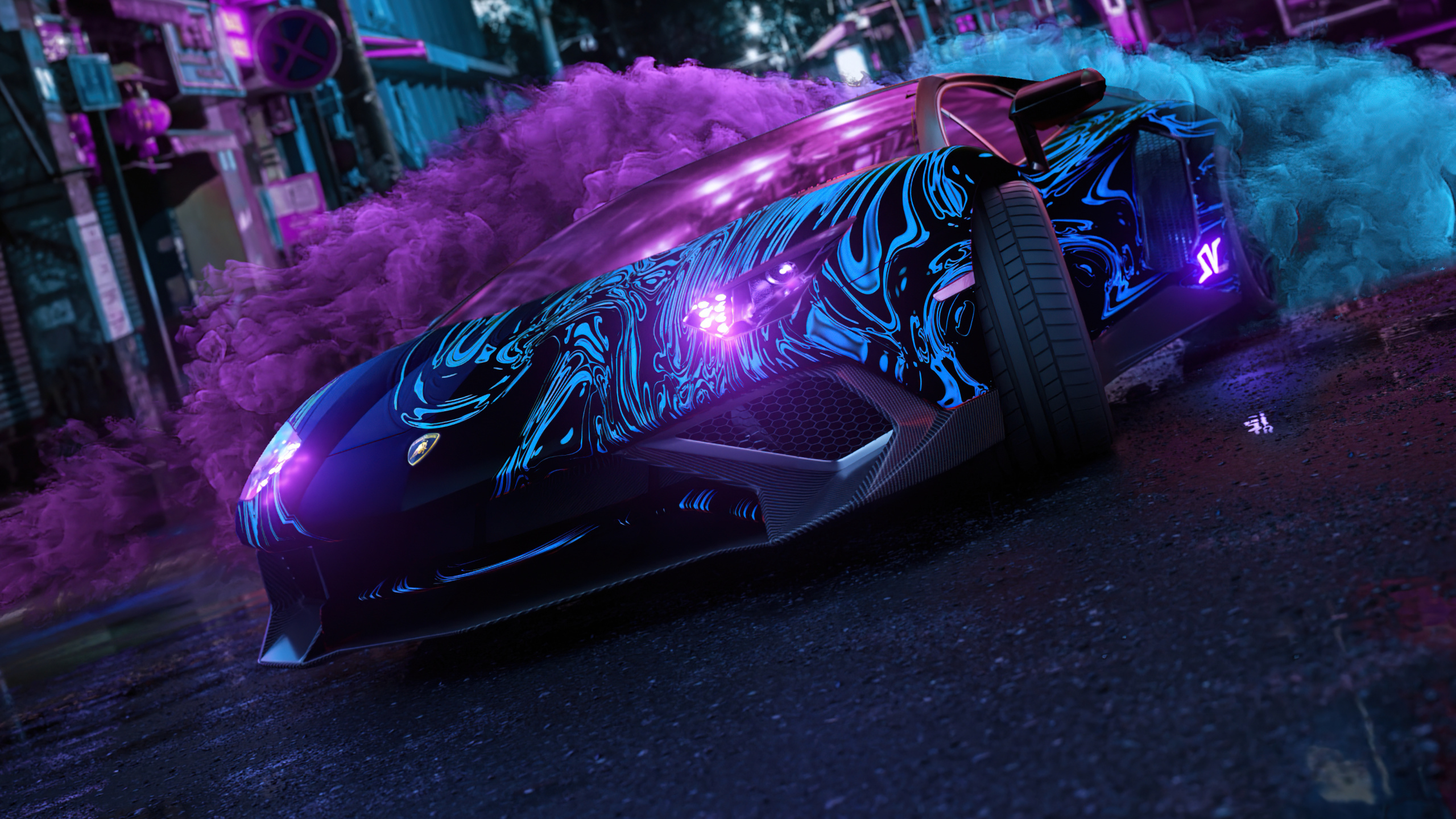 Обои андроид, яблоко, шина, колесо, автомобильное освещение в разрешении 2560x1440