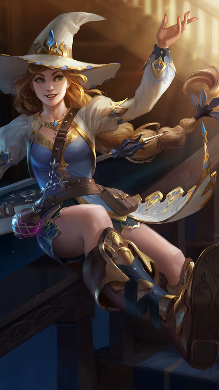 Обои заклинатель очарования морриган, Порази, чародей, В Morrgan, шляпа в разрешении 720x1280