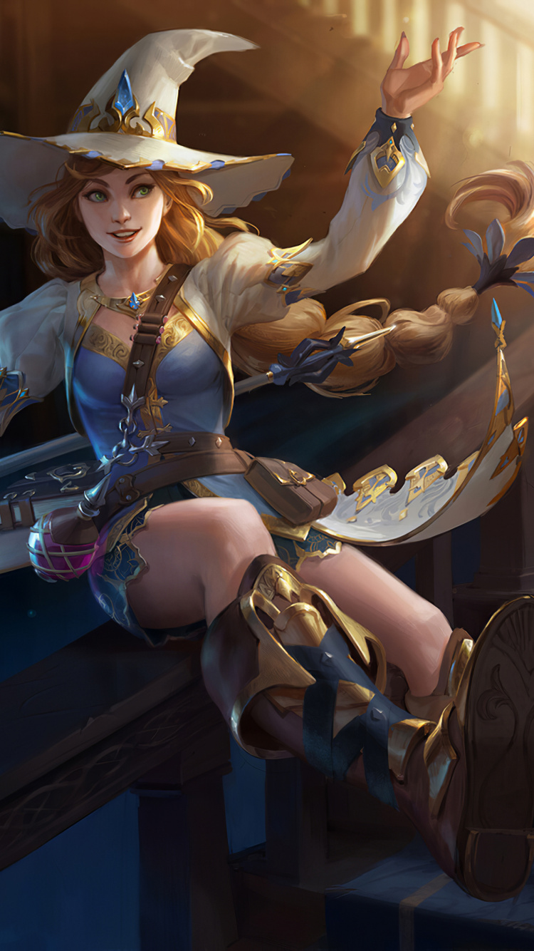 Обои заклинатель очарования морриган, Порази, чародей, В Morrgan, шляпа в разрешении 750x1334