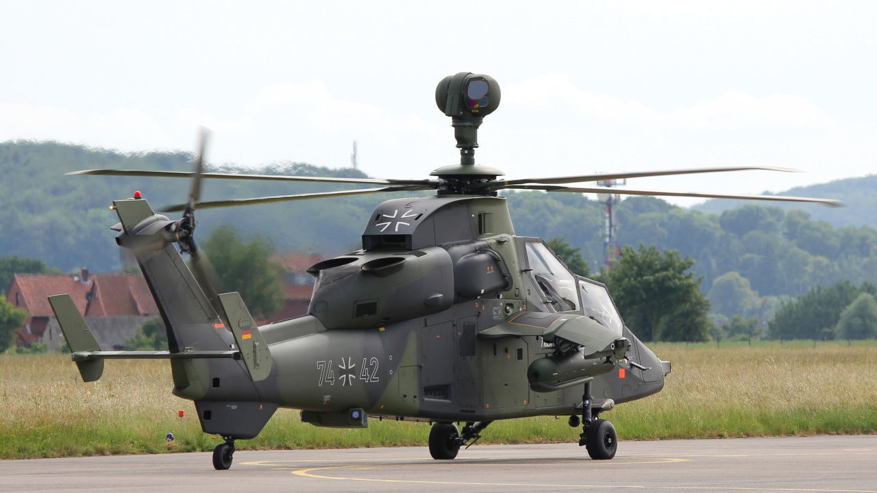 Обои винтокрылая машина, Еврокоптер Тигр, вертолет, Аэробус, самолеты в разрешении 1280x720