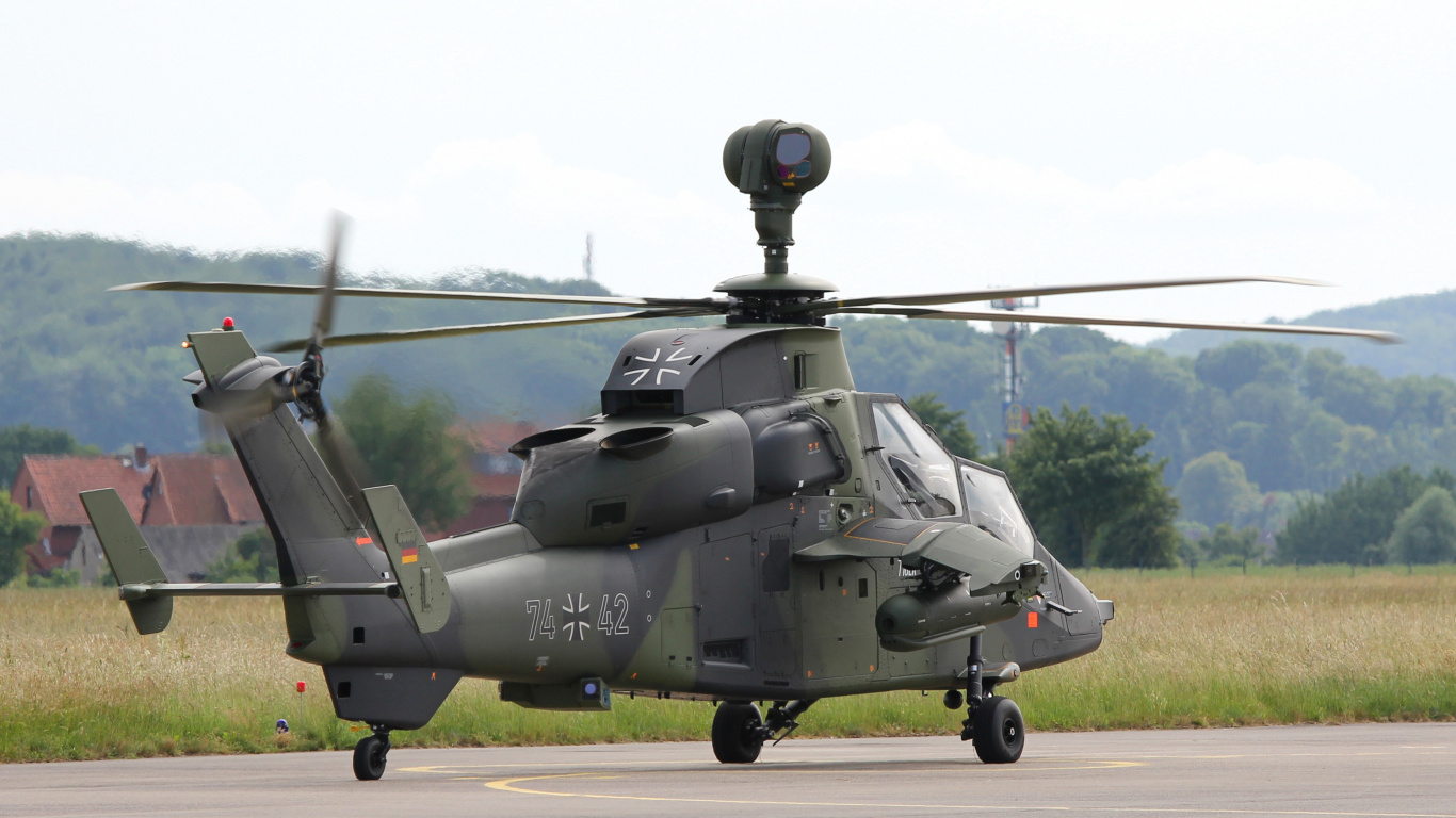 Обои винтокрылая машина, Еврокоптер Тигр, вертолет, Аэробус, самолеты в разрешении 1366x768