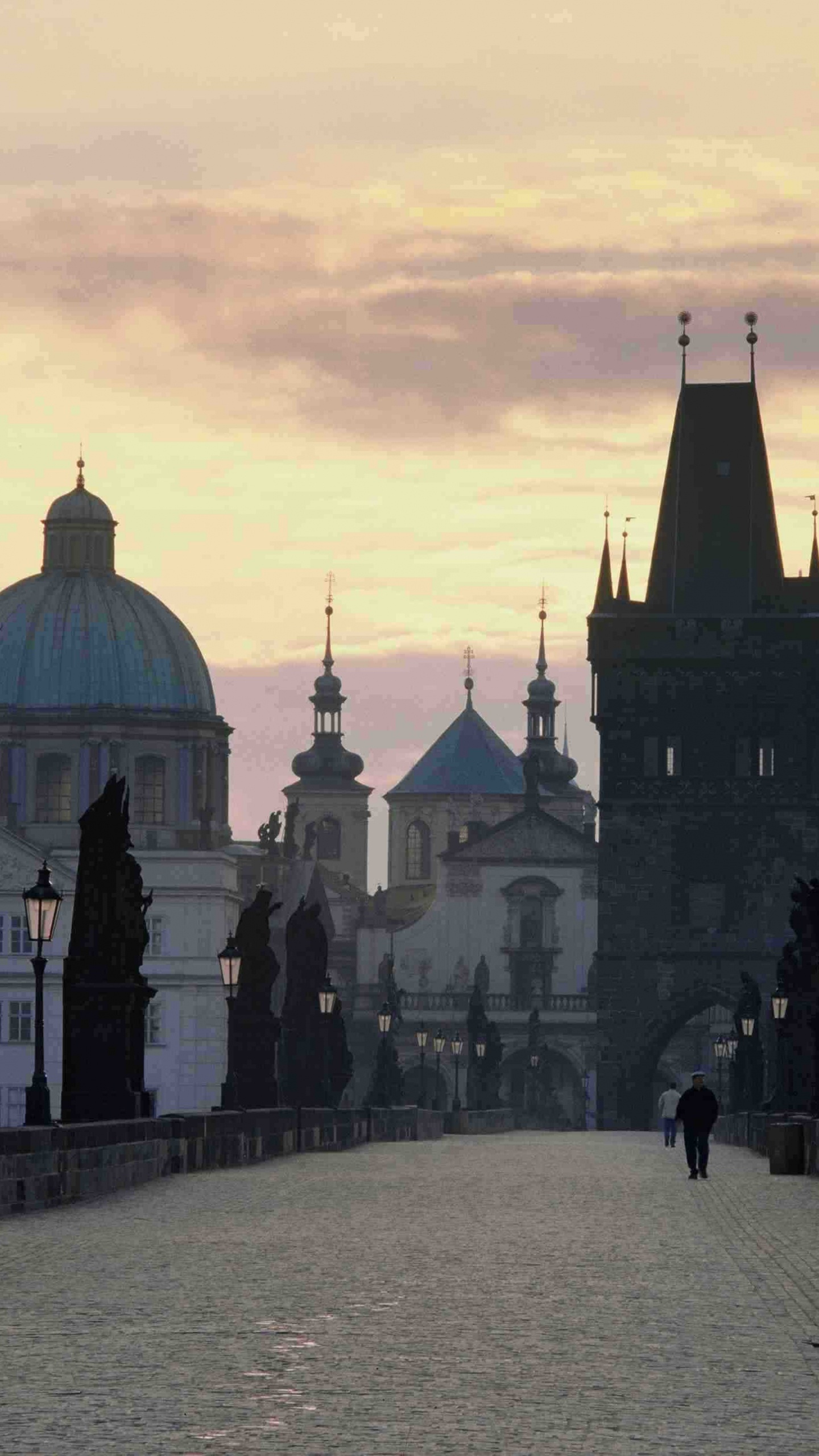 Обои достопримечательность, Карлов мост, историческое место, здание, небо в разрешении 1440x2560