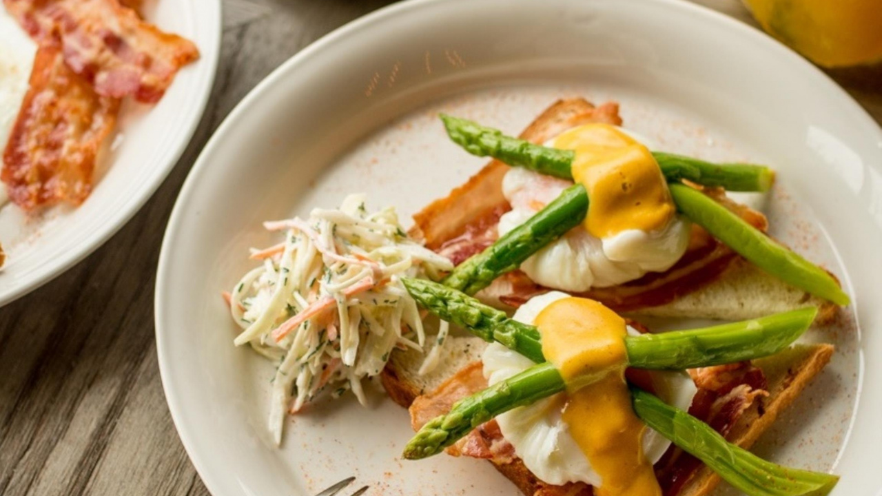 Обои завтрак, яичница, чай, ресторан, кофе в разрешении 1280x720