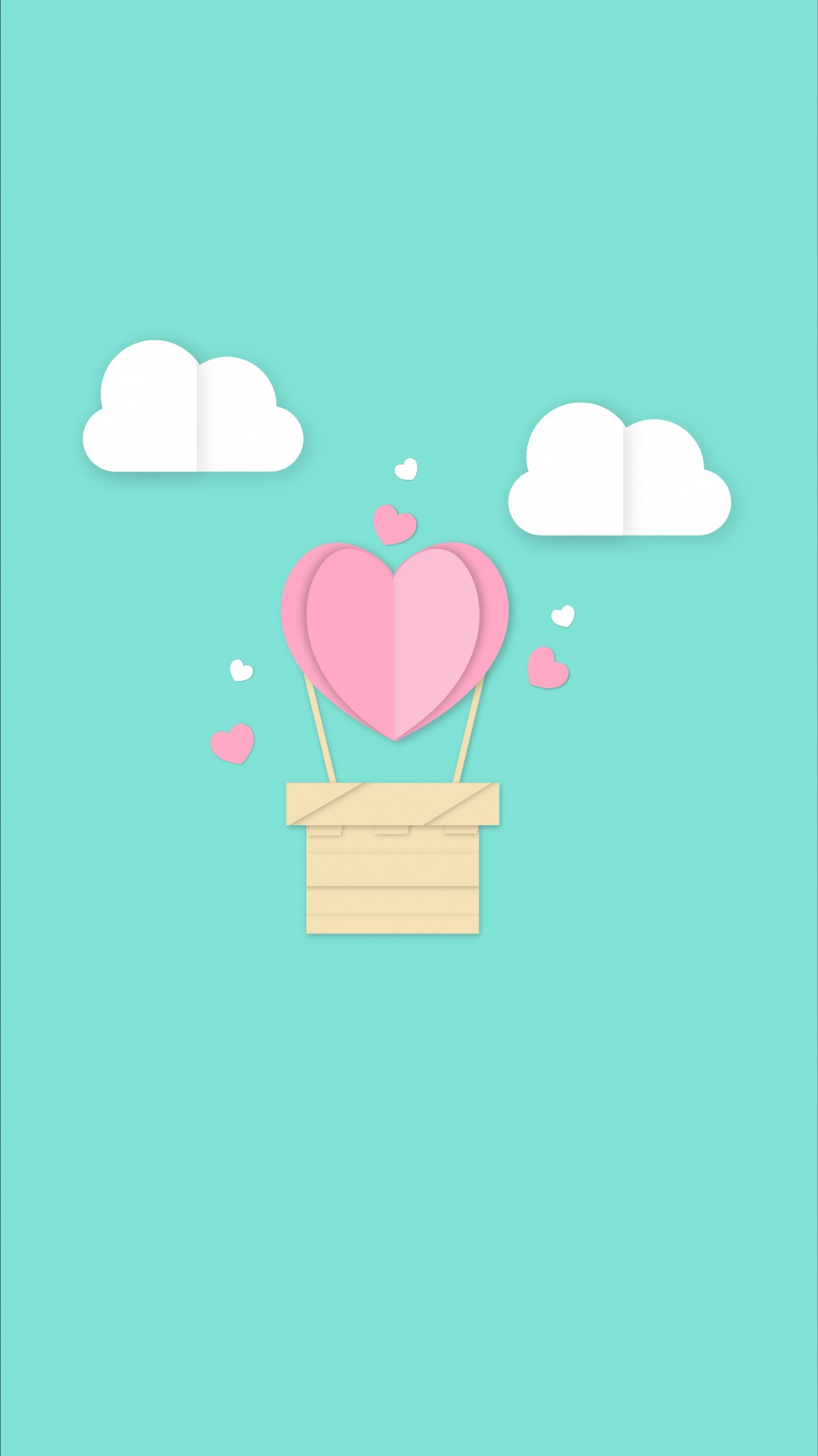 Обои сердце, воздушный шар, зеленый, ингредиент, розовый в разрешении 1080x1920