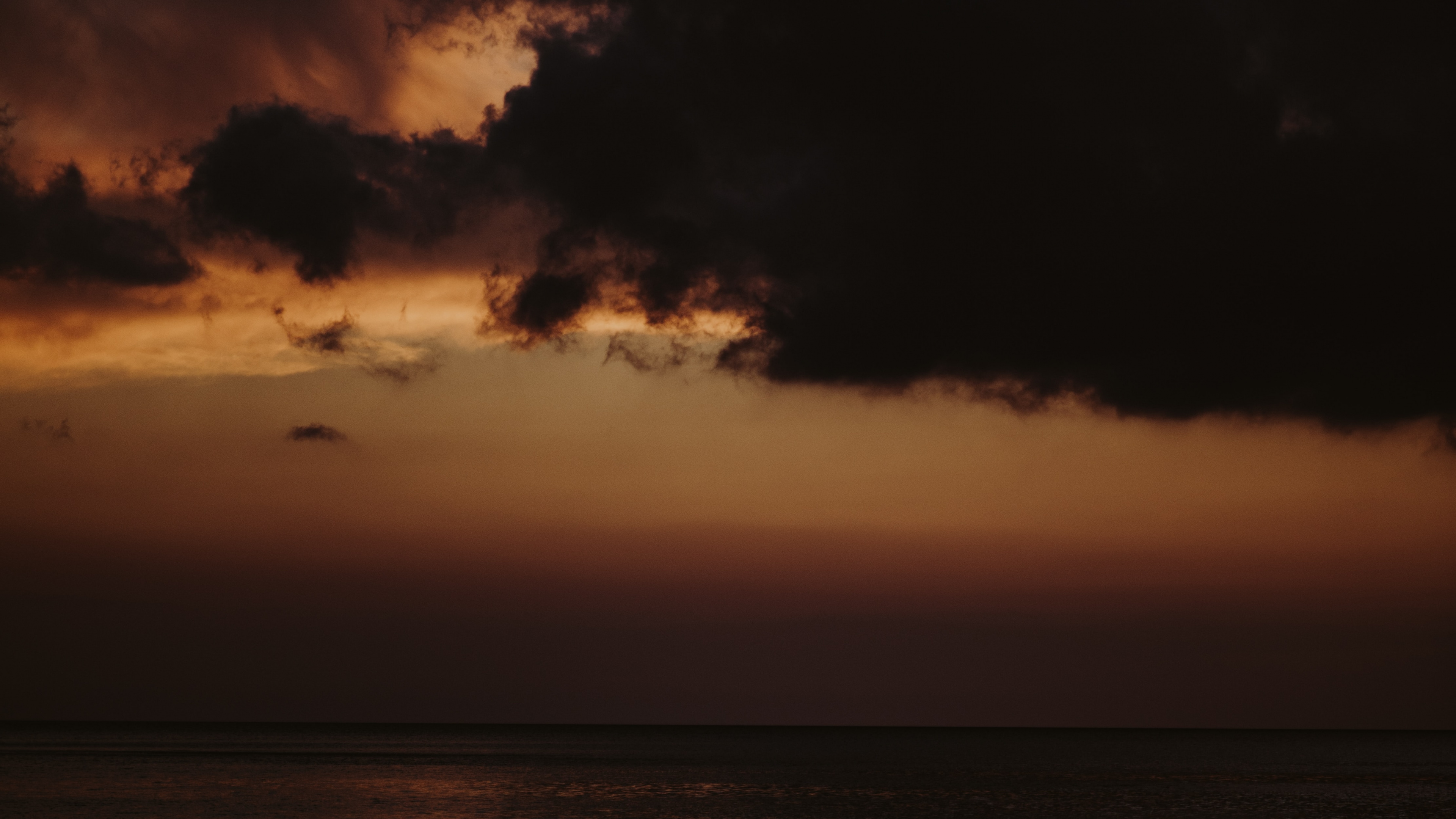 Обои горизонт, облако, природа, море, вода в разрешении 3840x2160