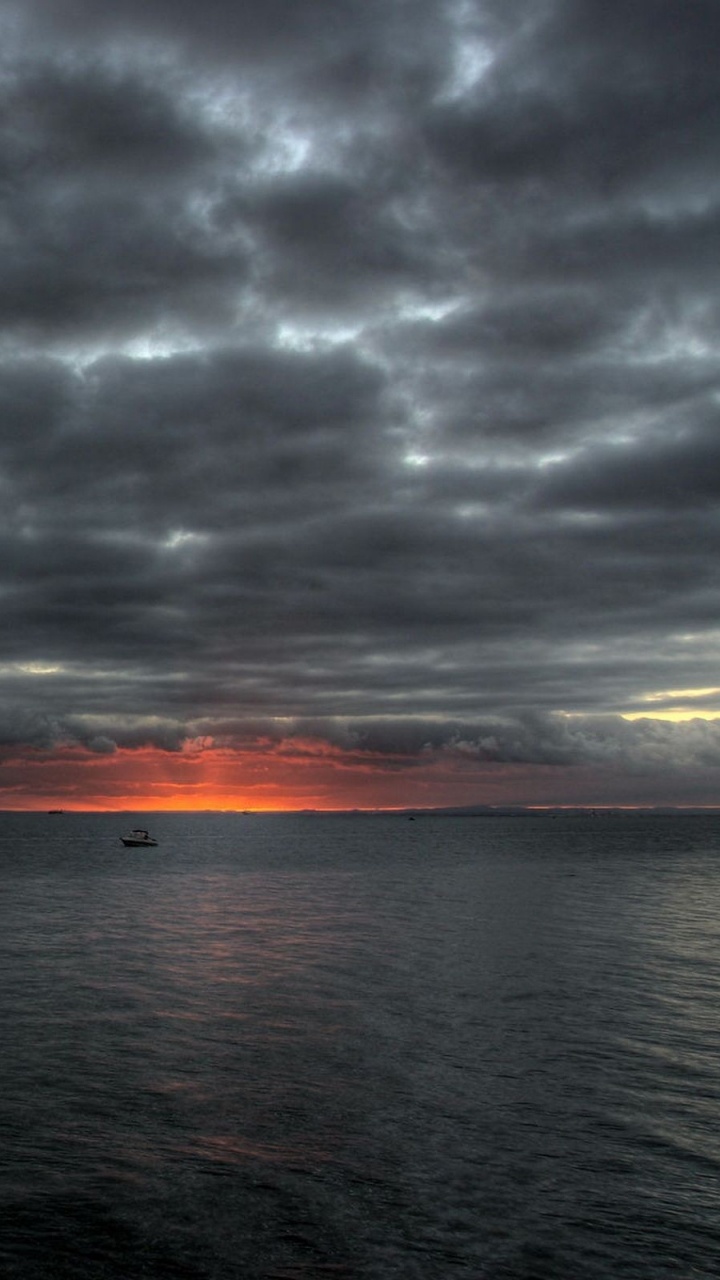 Обои облако, буря, горизонт, море, вода в разрешении 720x1280