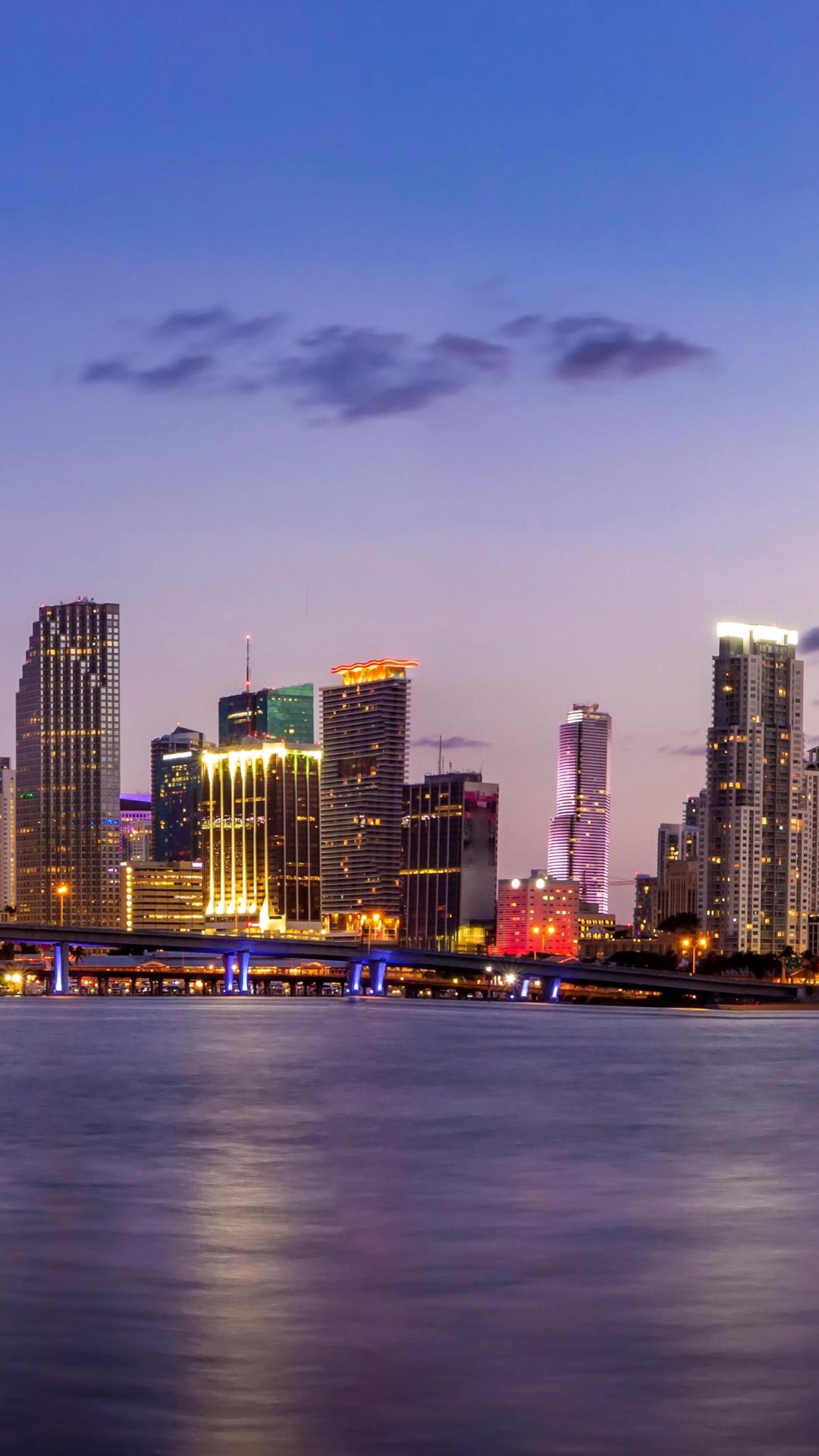 Обои Майами, городской пейзаж, город, линия горизонта, метрополия в разрешении 1080x1920