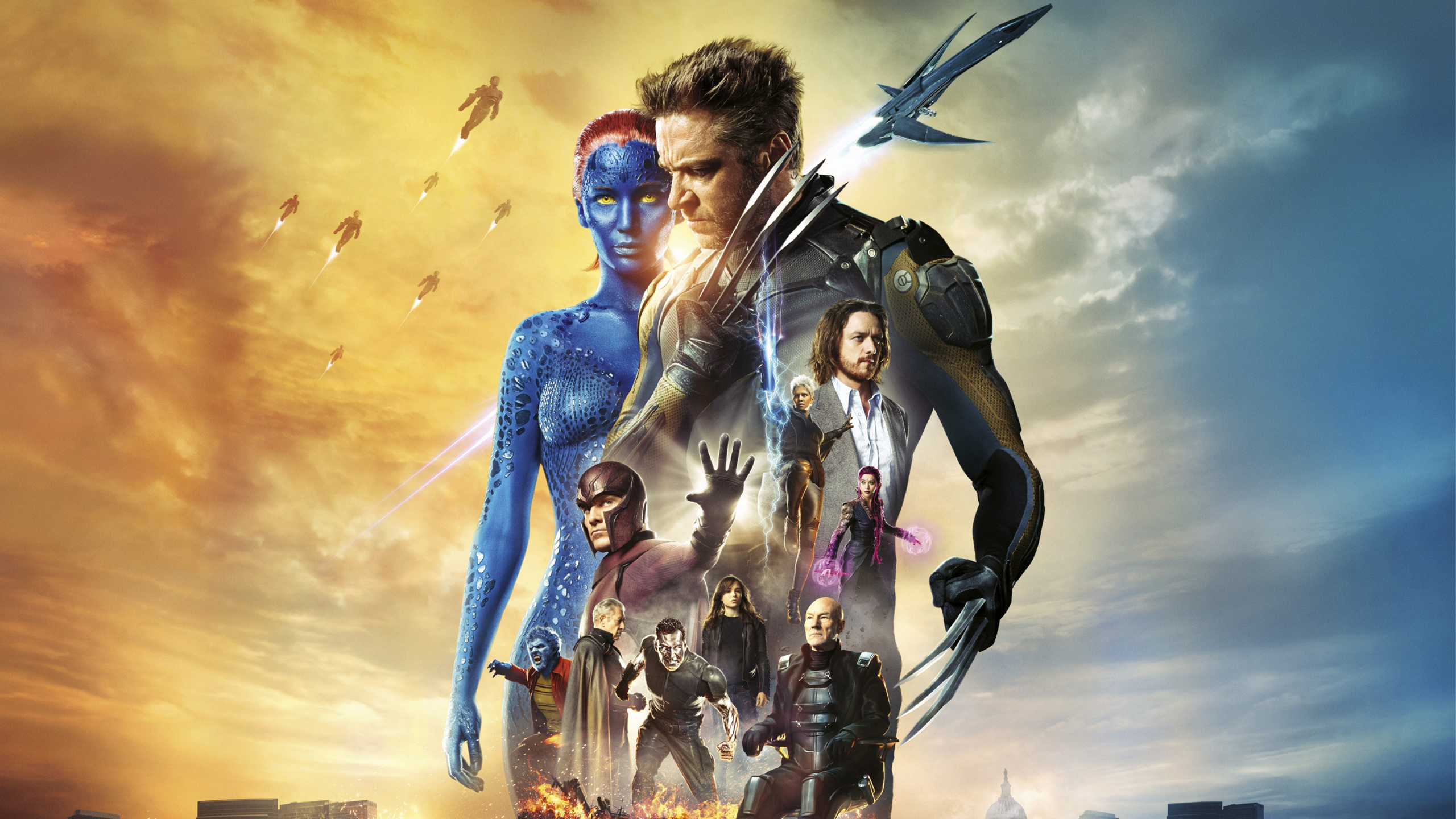 Обои Брайан Сингер, Люди Икс Дни Минувшего Будущего, вымышленный персонаж, хмены, небо в разрешении 2560x1440