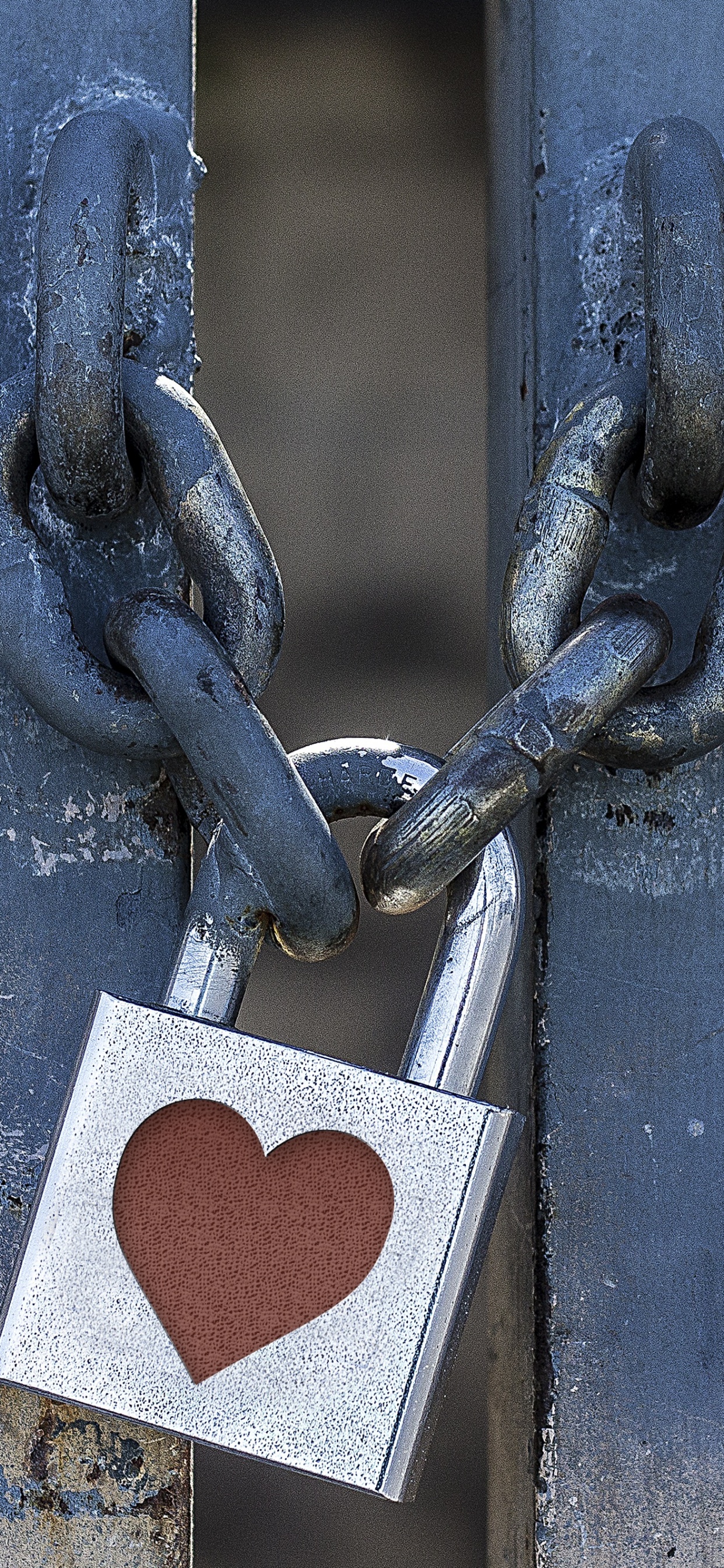 Обои замок навесной, Замок и ключ, дверь, синий, любовь в разрешении 1242x2688