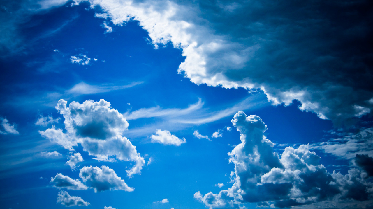 Обои облако, синий, дневное время, кучевое облако, атмосфера в разрешении 1280x720