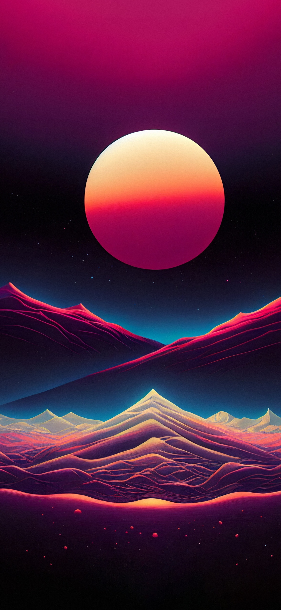 Обои атмосфера, свет, природа, природный ландшафт, арт в разрешении 1125x2436