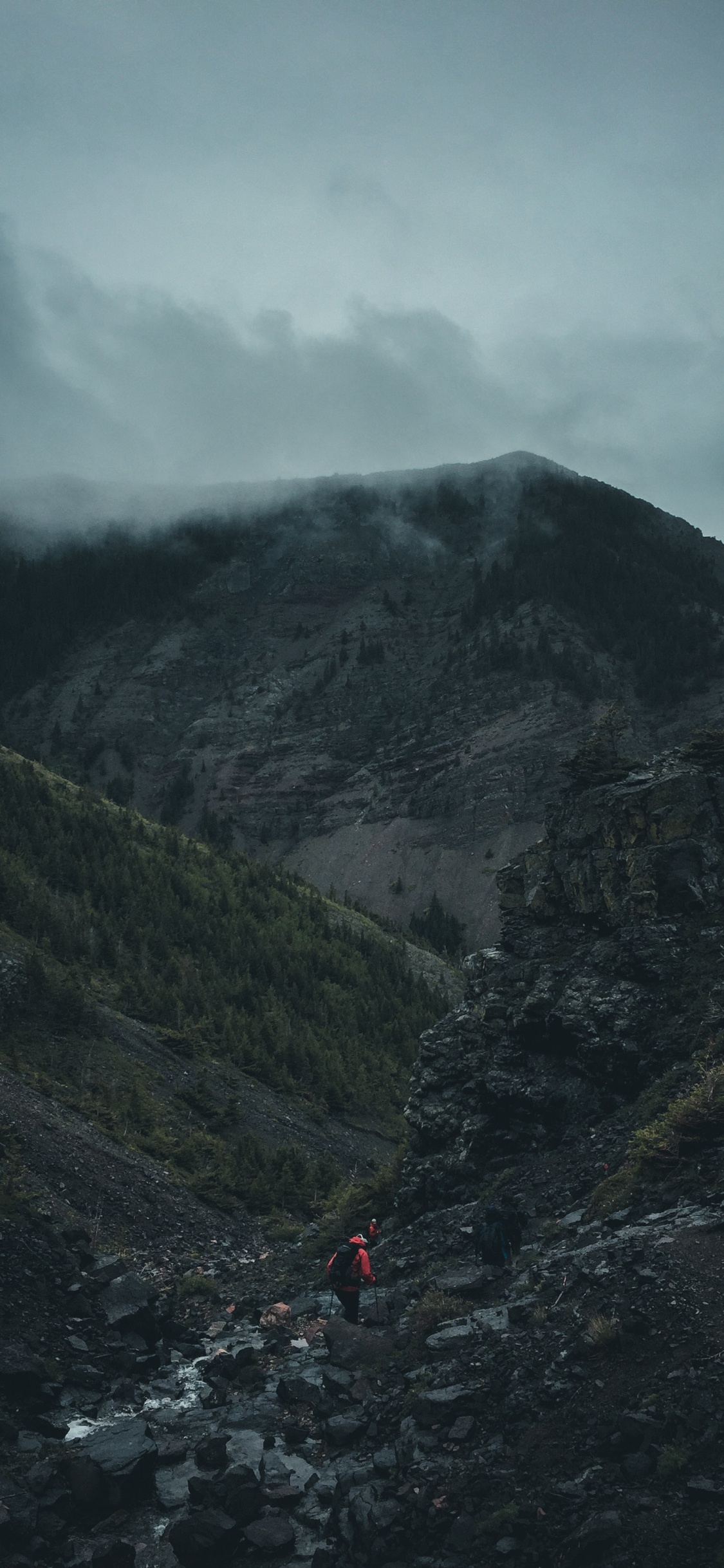 Обои горный рельеф, нагорье, хребет, горная станция, облако в разрешении 1125x2436