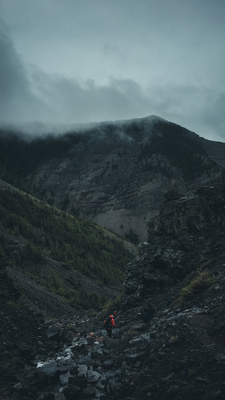 Обои горный рельеф, нагорье, хребет, горная станция, облако в разрешении 750x1334