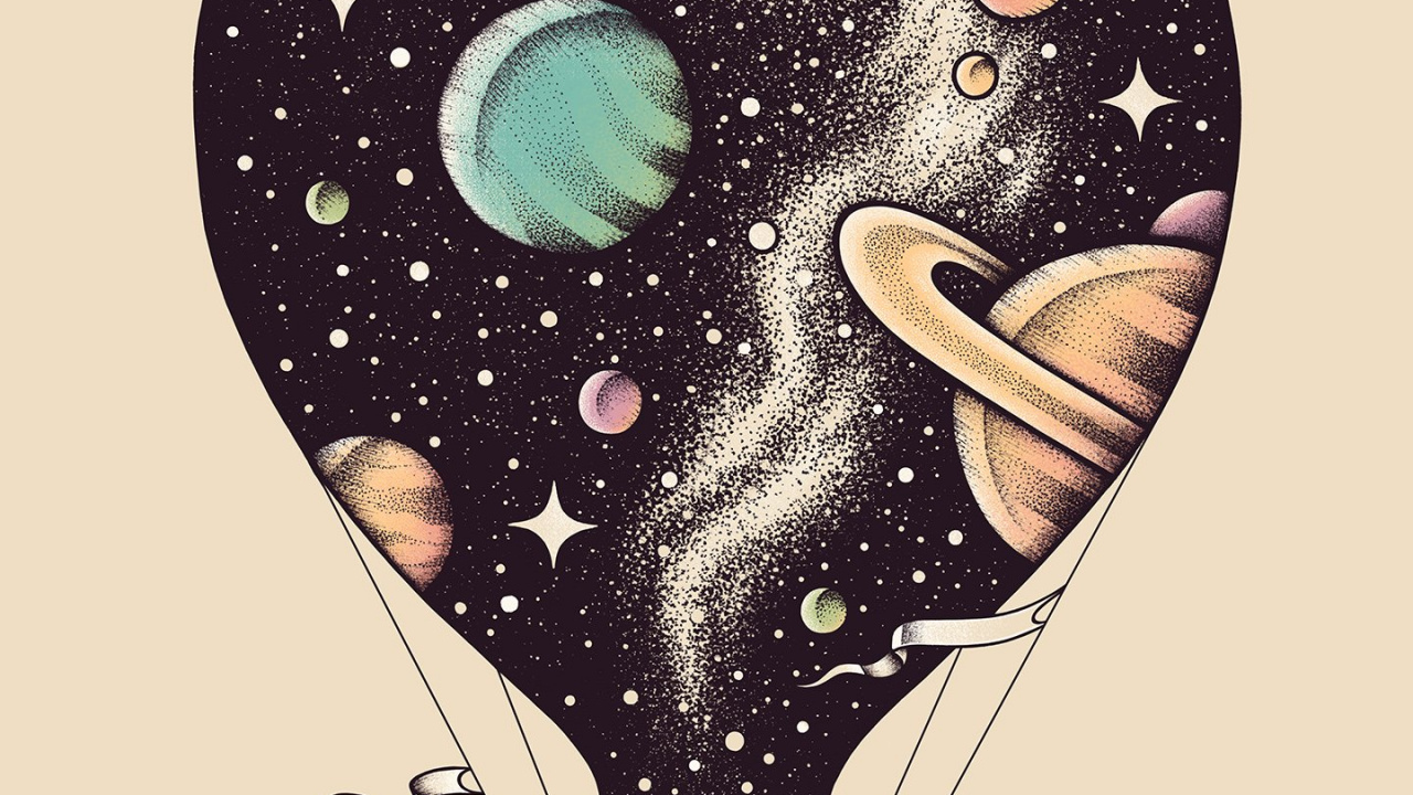 Обои искусство космического рисунка, рисование, арт, артист, иллюстрация в разрешении 1280x720