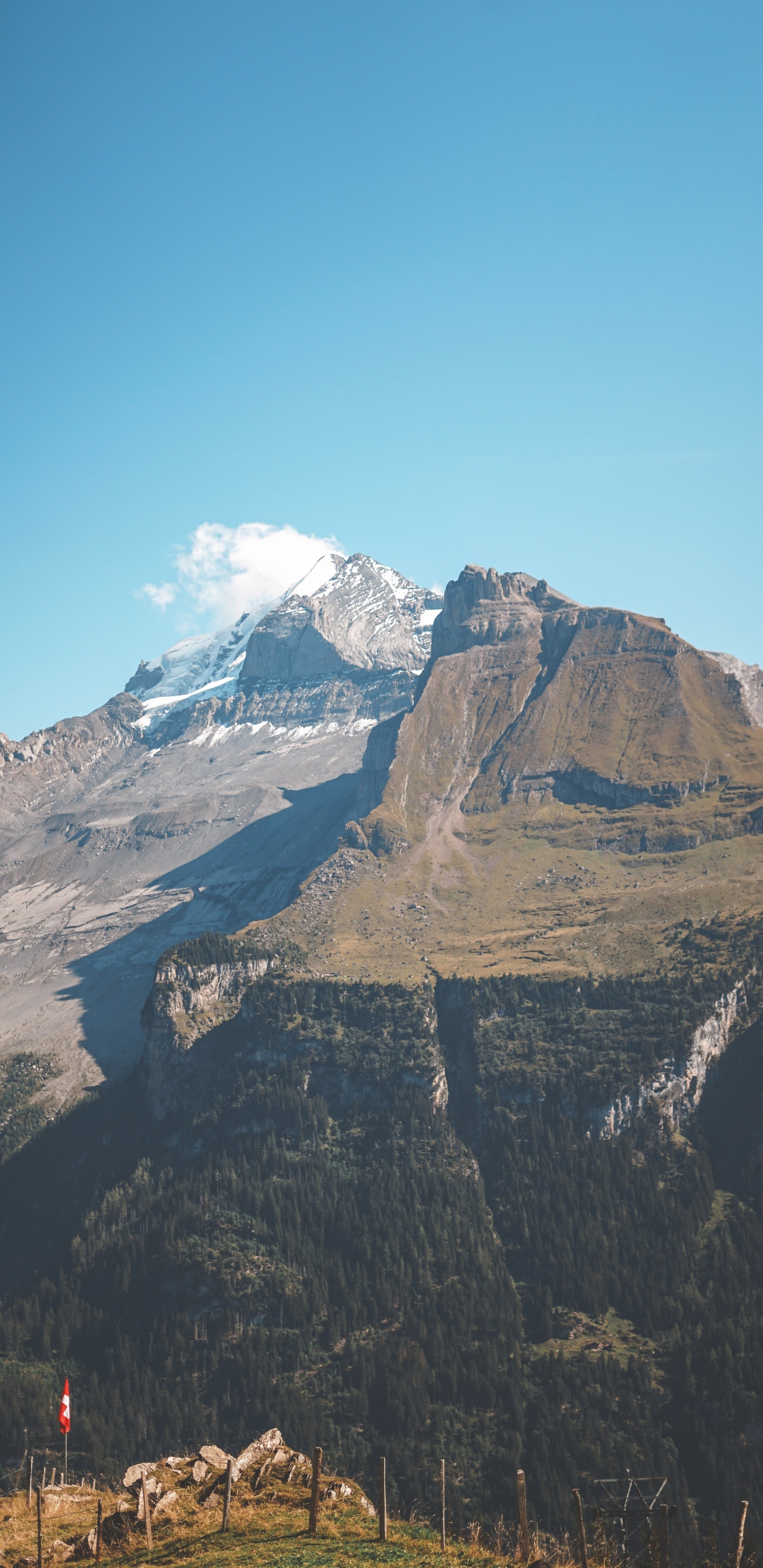 Обои гора, Альпы, горный рельеф, горный хребет, нагорье в разрешении 1440x2960