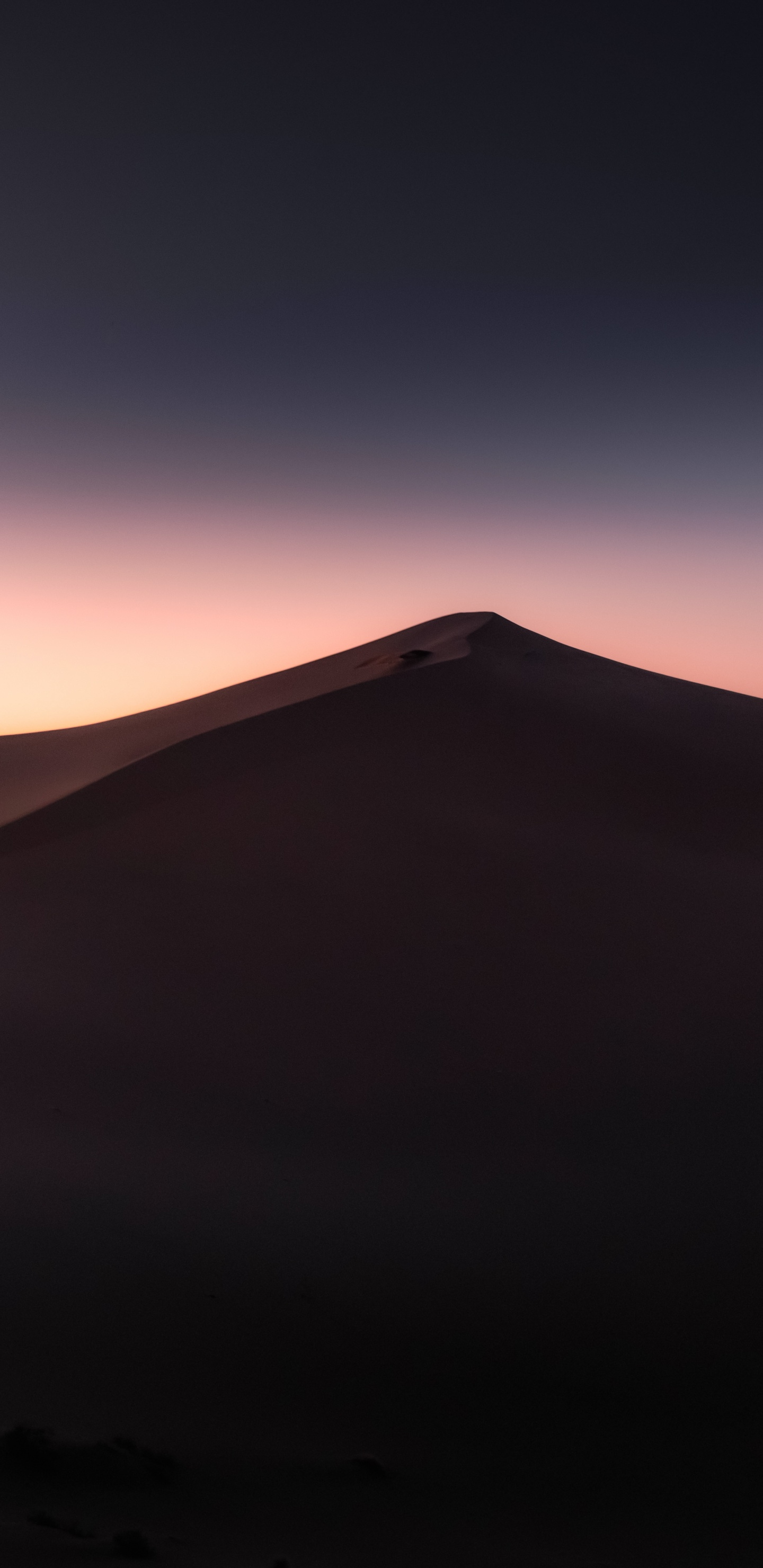 Обои сумрак, закат, склон, послесвечение, горизонт в разрешении 1440x2960