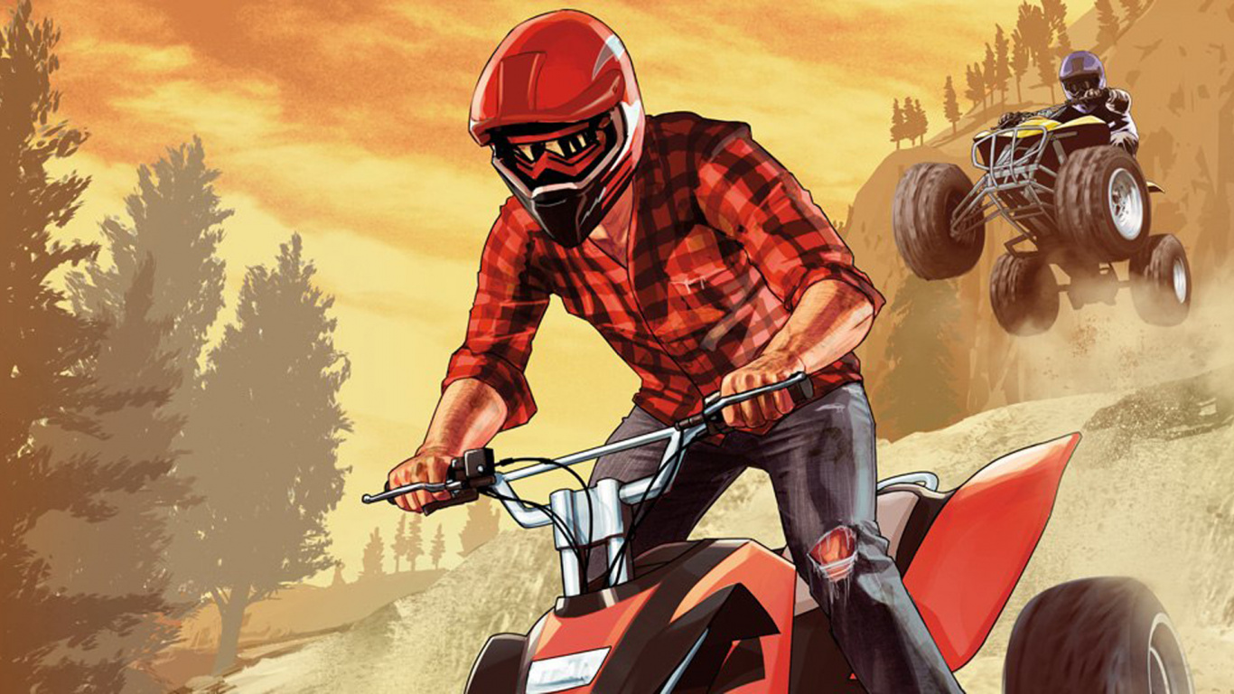 Обои Рокстар игры, grand theft auto v, grand theft auto online, rockstar games social club, экстремальный вид спорта в разрешении 1366x768