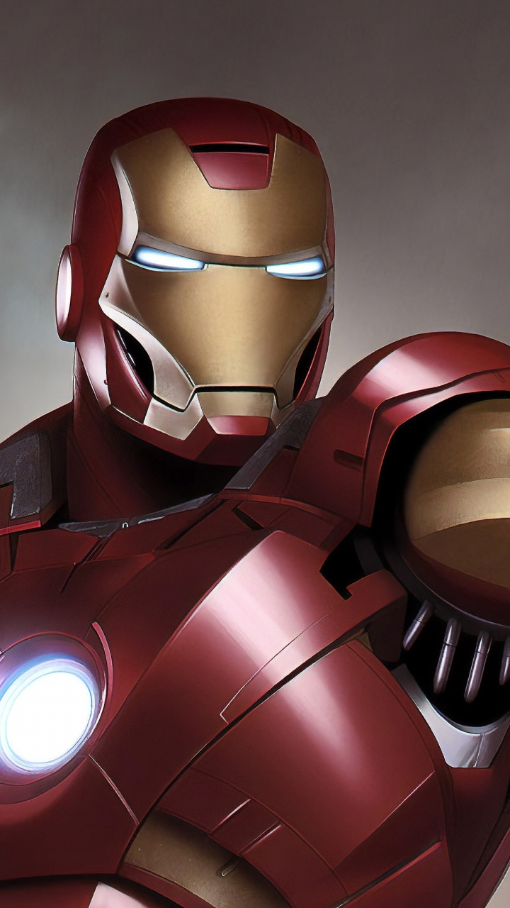 Обои Железный человек, супергерой, фигурка, броня, военная машина в разрешении 720x1280