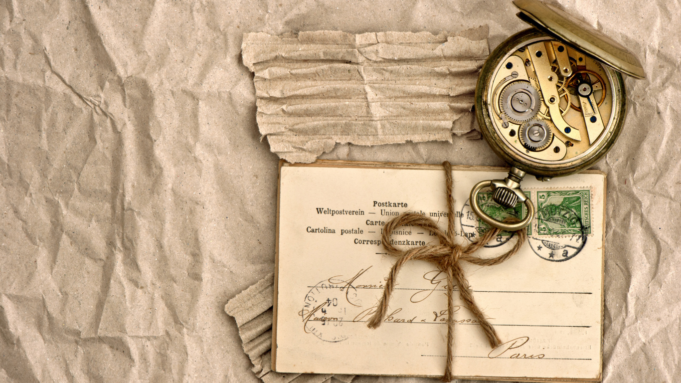 Обои стиль ретро, шрифт, роман, фикция, часы в разрешении 1366x768