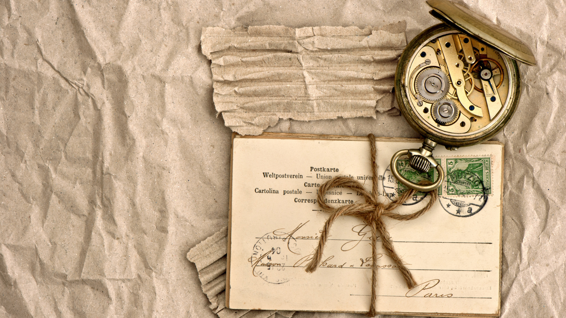 Обои стиль ретро, шрифт, роман, фикция, часы в разрешении 1920x1080