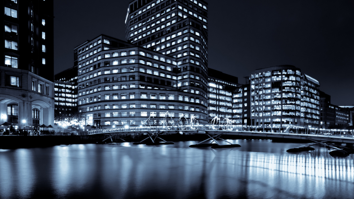 Обои Город-Ловушка, ловушка музыка, метрополия, городской пейзаж, отражение в разрешении 1366x768