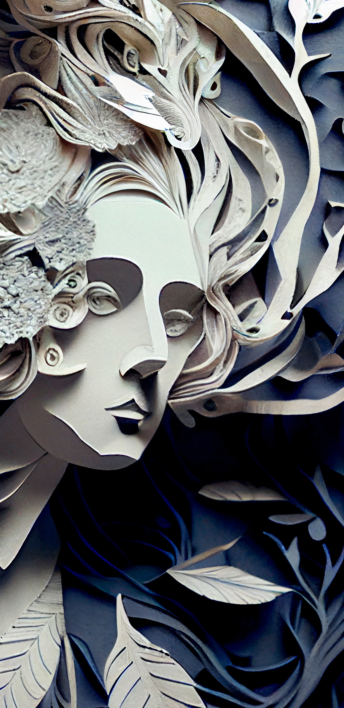 Обои дизайн, искусство искусственного интеллекта, визуальное искусство, портрет, иллюстрация в разрешении 1440x2960