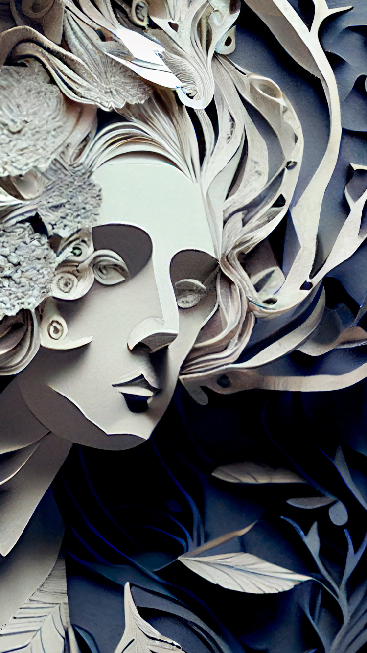 Обои дизайн, искусство искусственного интеллекта, визуальное искусство, портрет, иллюстрация в разрешении 750x1334