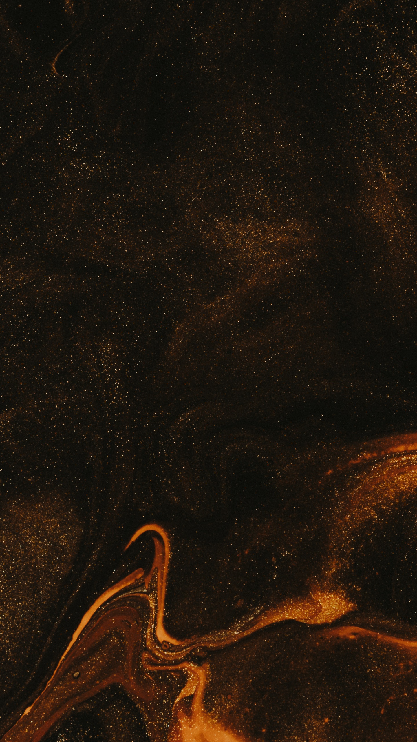 Обои оранжево-черная текстура, Оранжевый цвет, текстура, черный, абстрактное искусство в разрешении 1440x2560