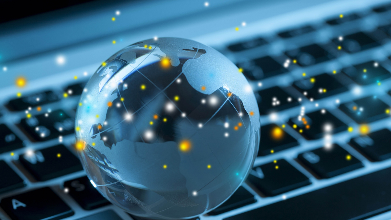 Обои технологии, космос, сфера, мир, земля в разрешении 1280x720